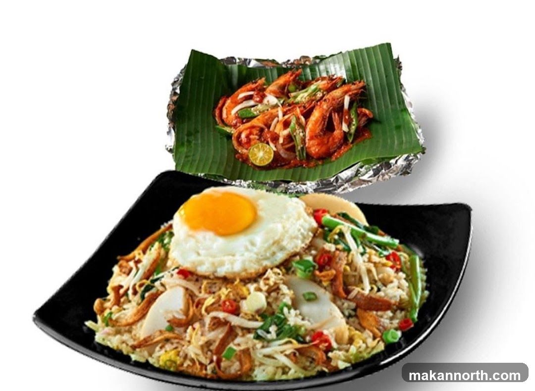 Fried Rice with Prawns and Fried Egg