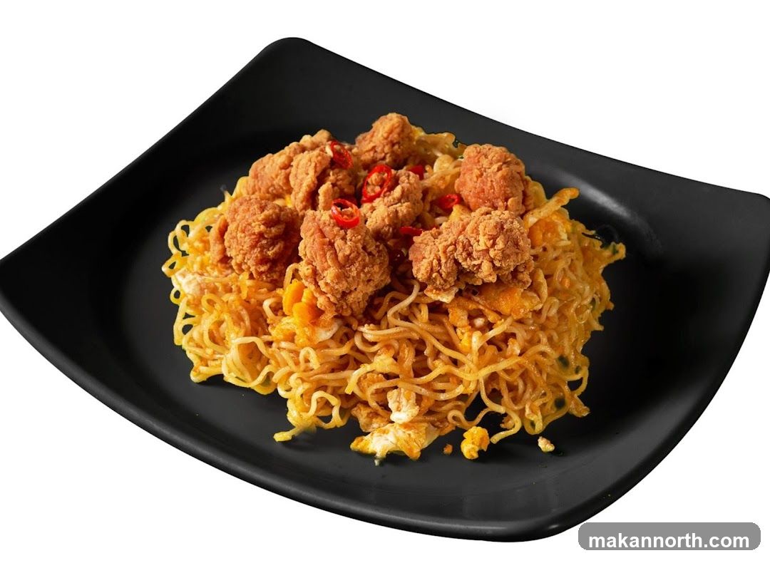 Noodles with Fried Chicken Bites