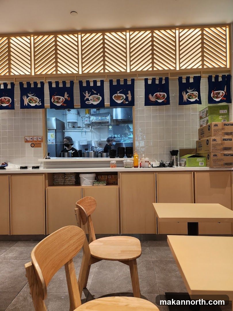 Restaurant Interior with Noren Curtains