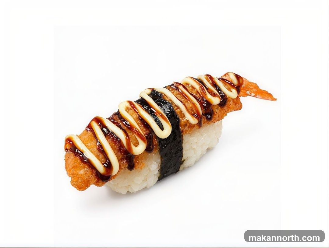 Sushi Nigiri with Shrimp and Sauce