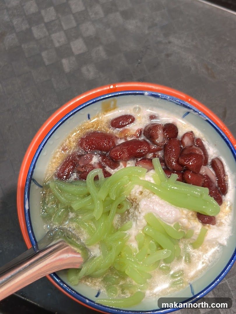 Dessert with Red Beans and Green Jelly