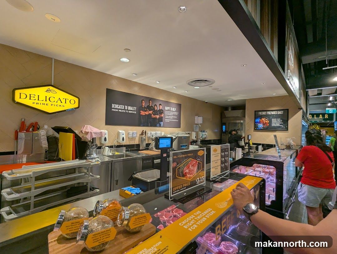 Butcher counter with meat display