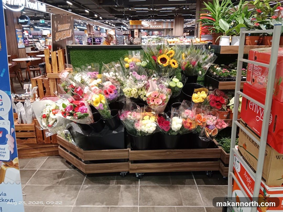 Flower Display in Supermarket