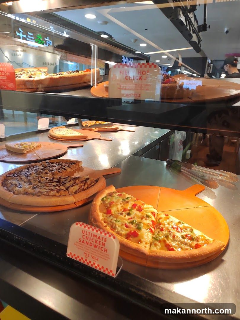 Pizzas and Sandwiches Display