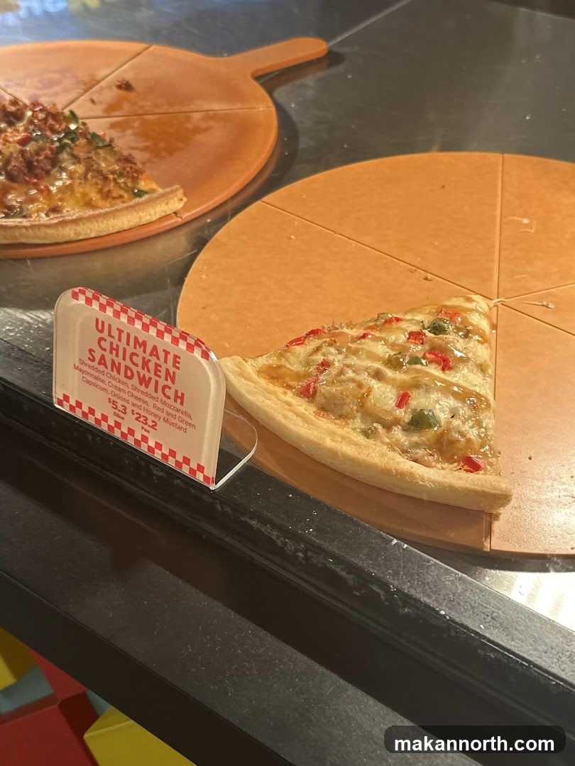 Pizza Slices and Sandwich Menu