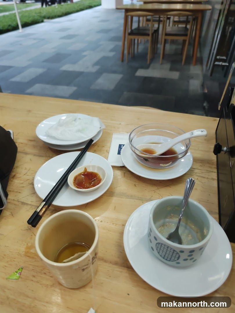 Table Setting with Food Remnants