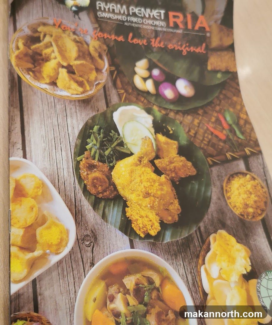 Ayam Penyet Ria Menu