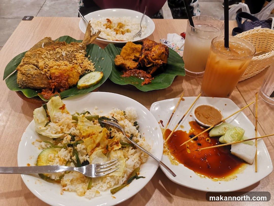 Table with food and drinks
