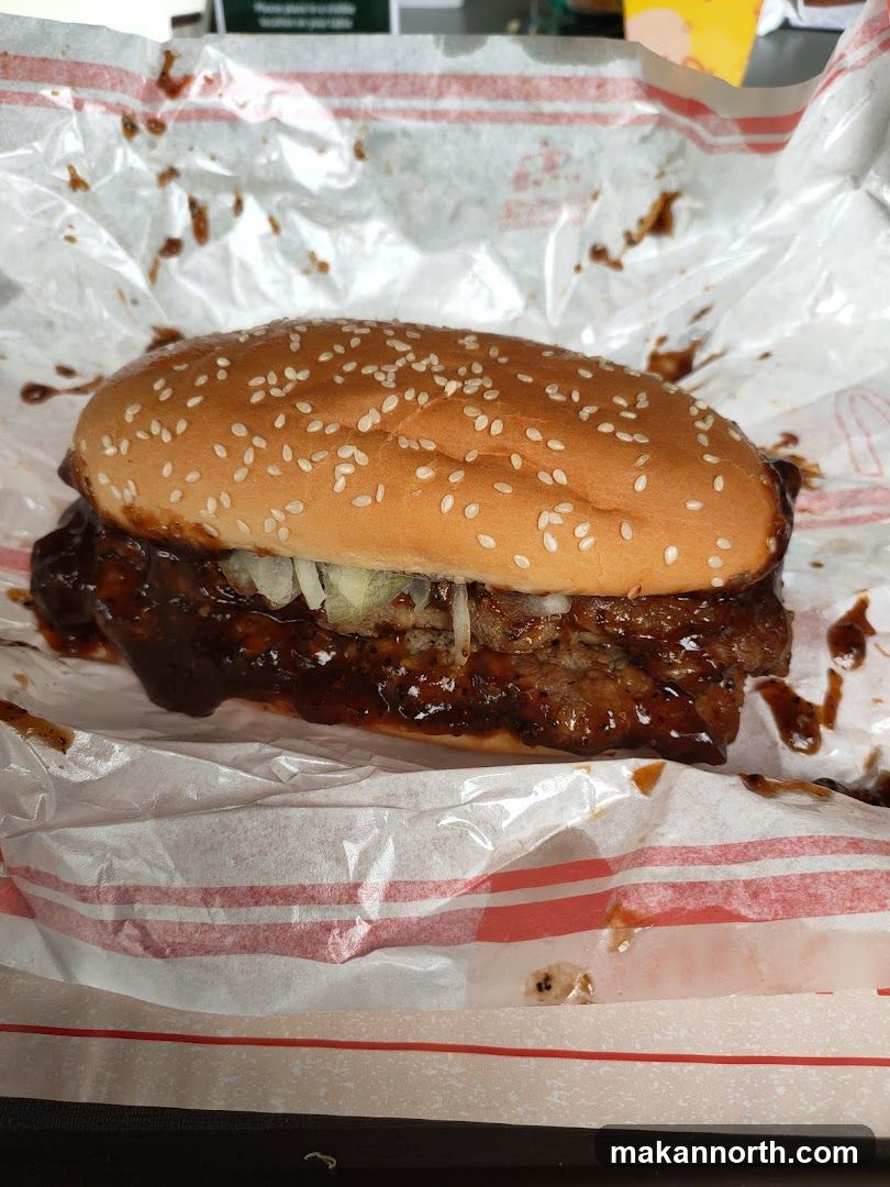 Burger with BBQ sauce