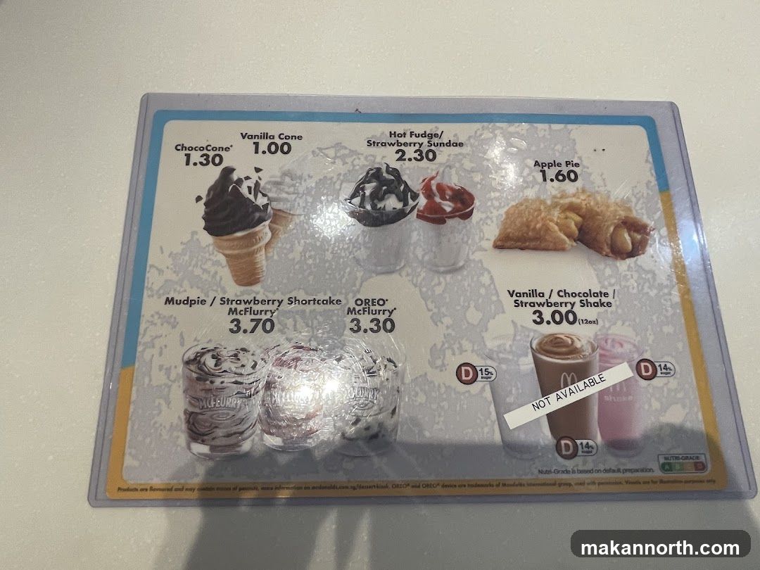 Dessert Menu