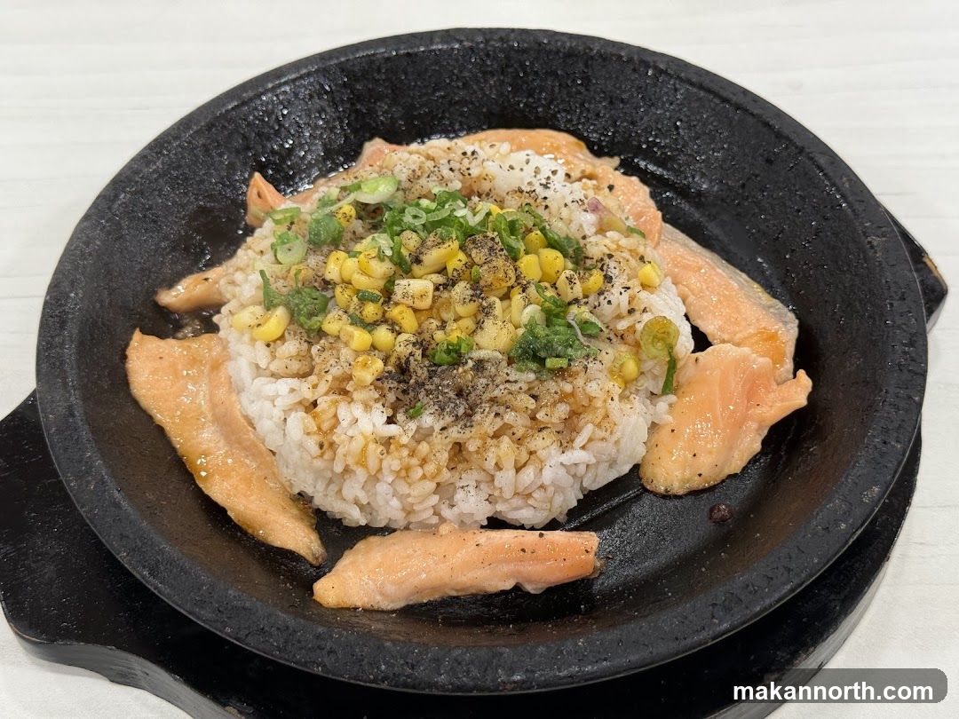 Salmon and Rice Sizzling Plate