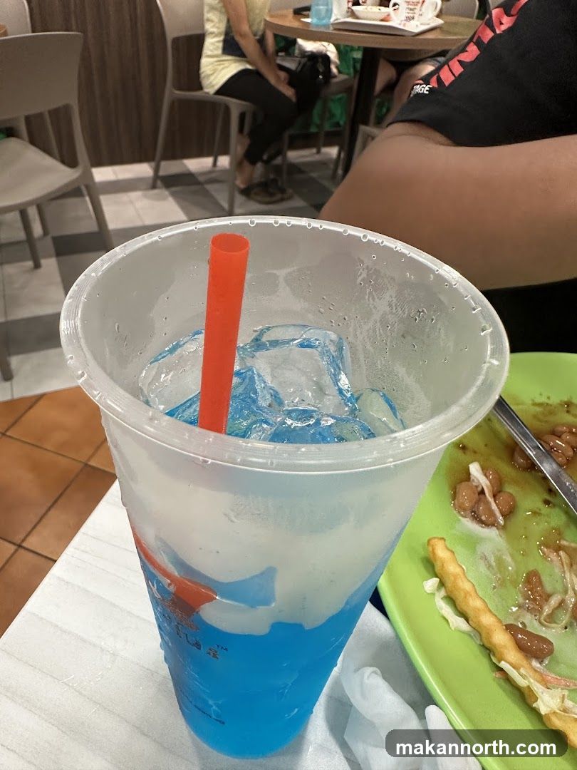 Blue Drink with Ice and Straw