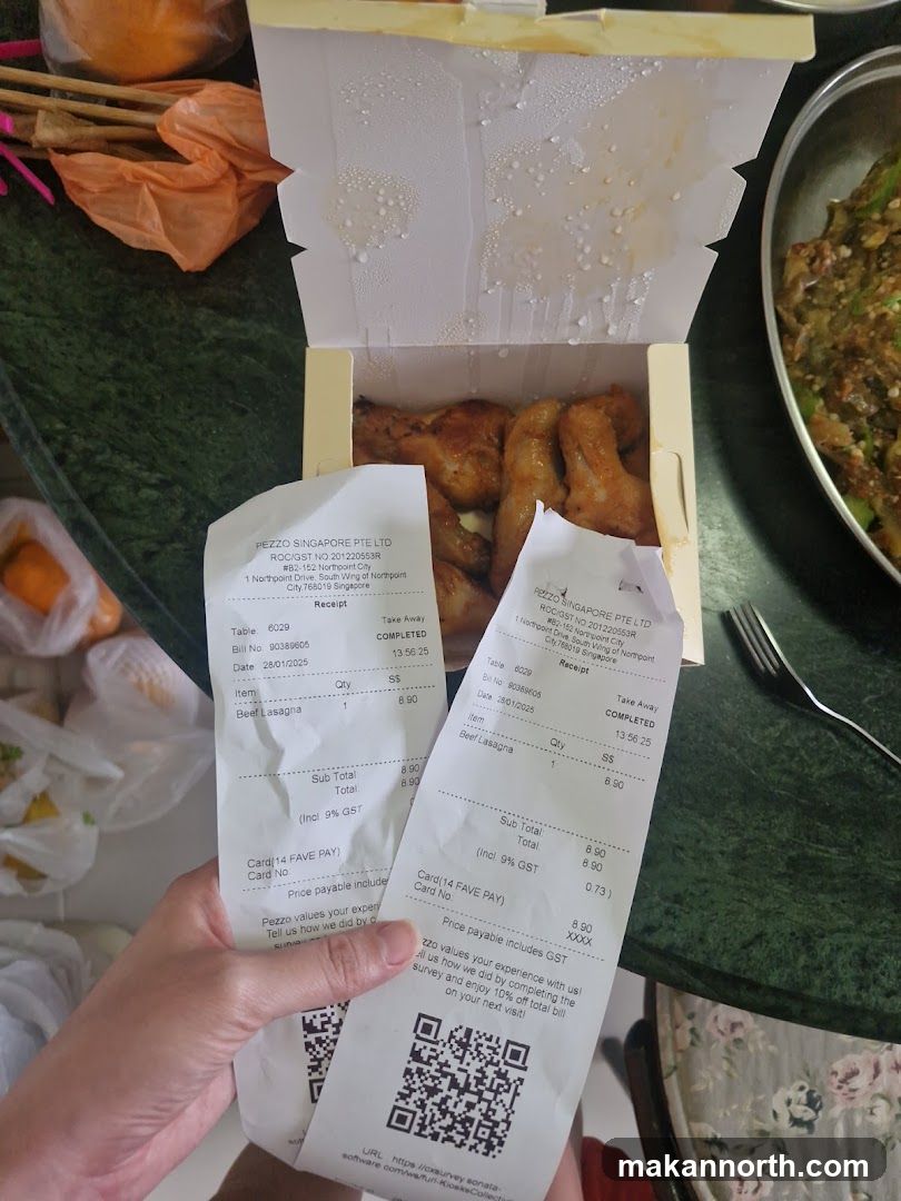 Food Receipts and Chicken Wings