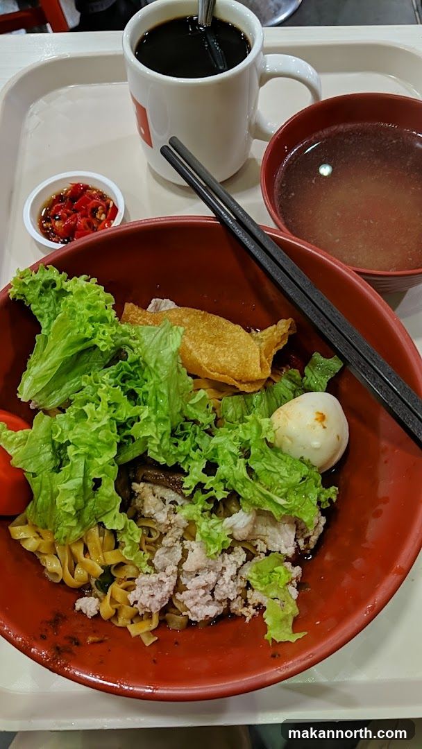 Noodles with Toppings and Coffee
