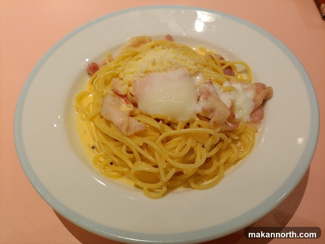 Spaghetti Carbonara with Poached Egg