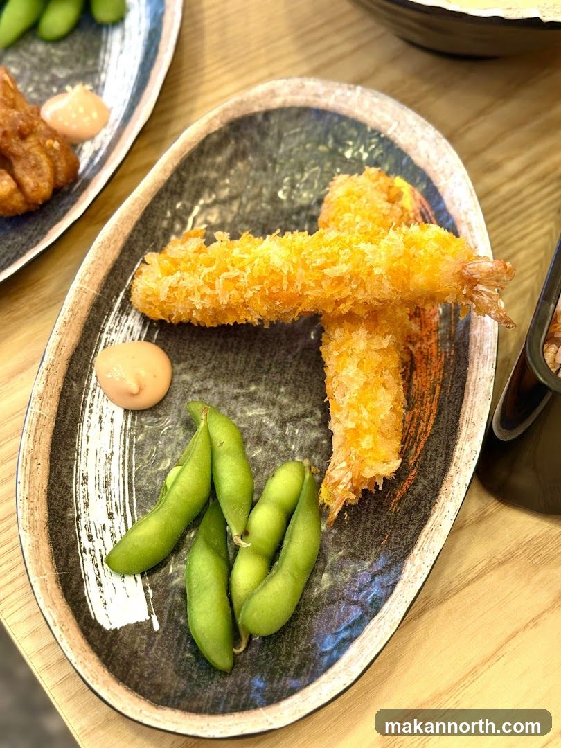 Fried Shrimp and Edamame