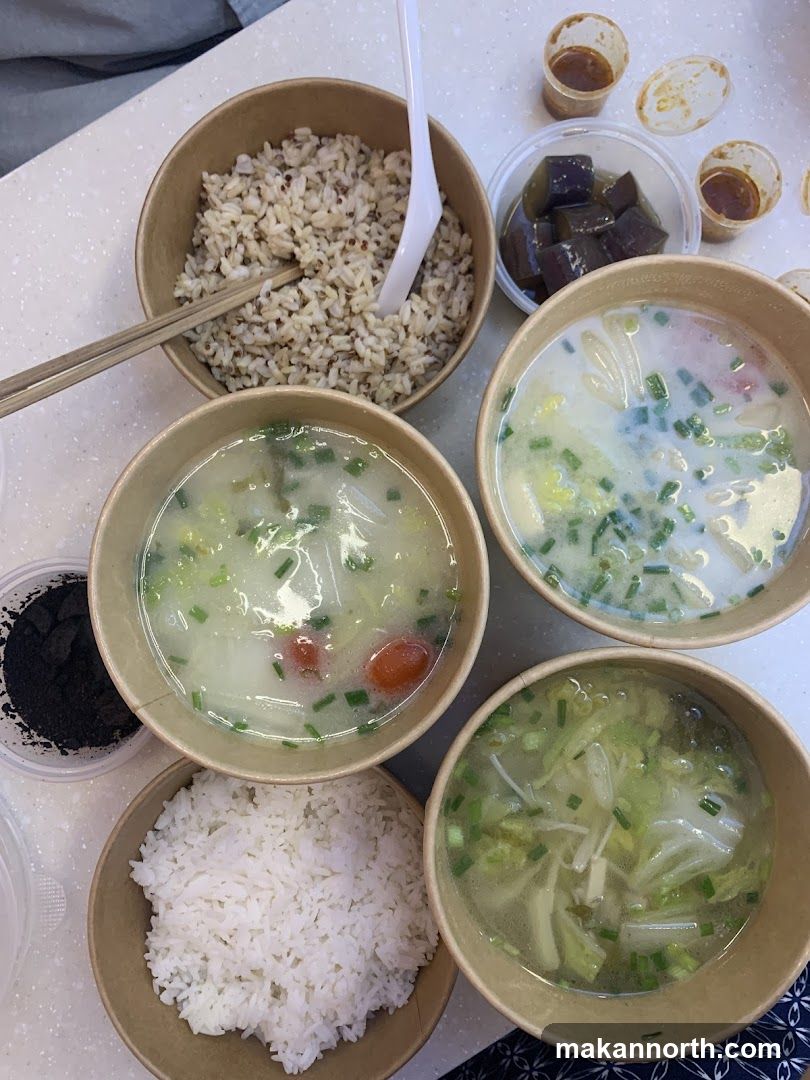 Meal with Rice and Soup
