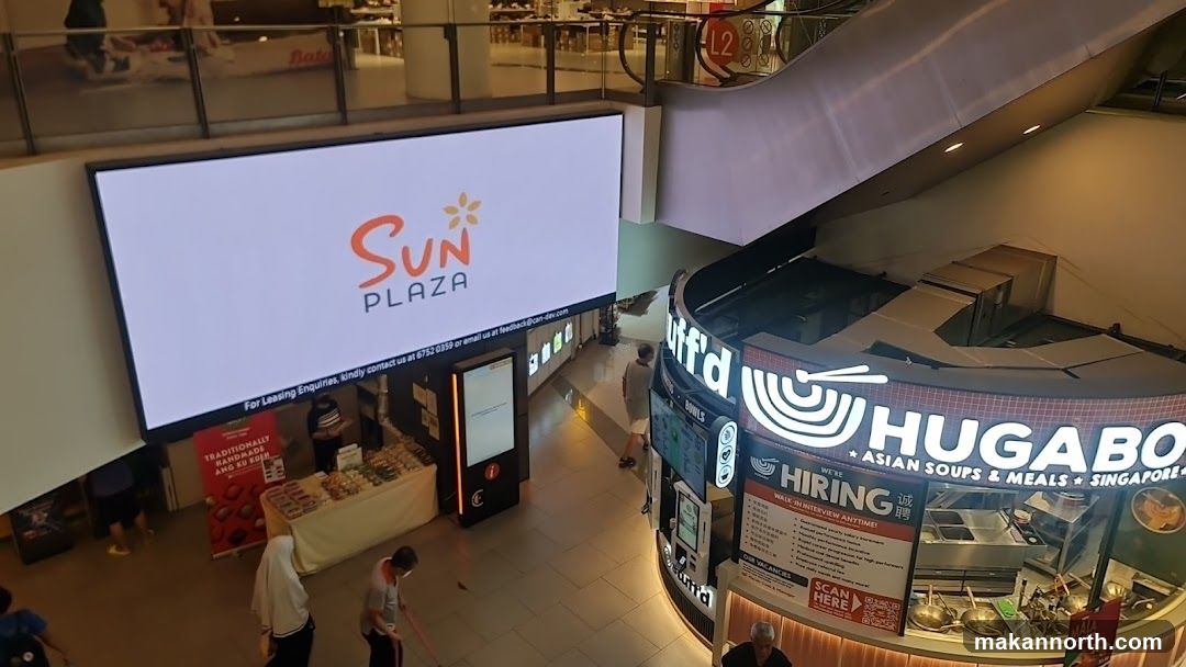 Mall Interior with Digital Signage and Food Stall
