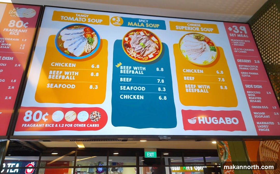 Hugabo Menu