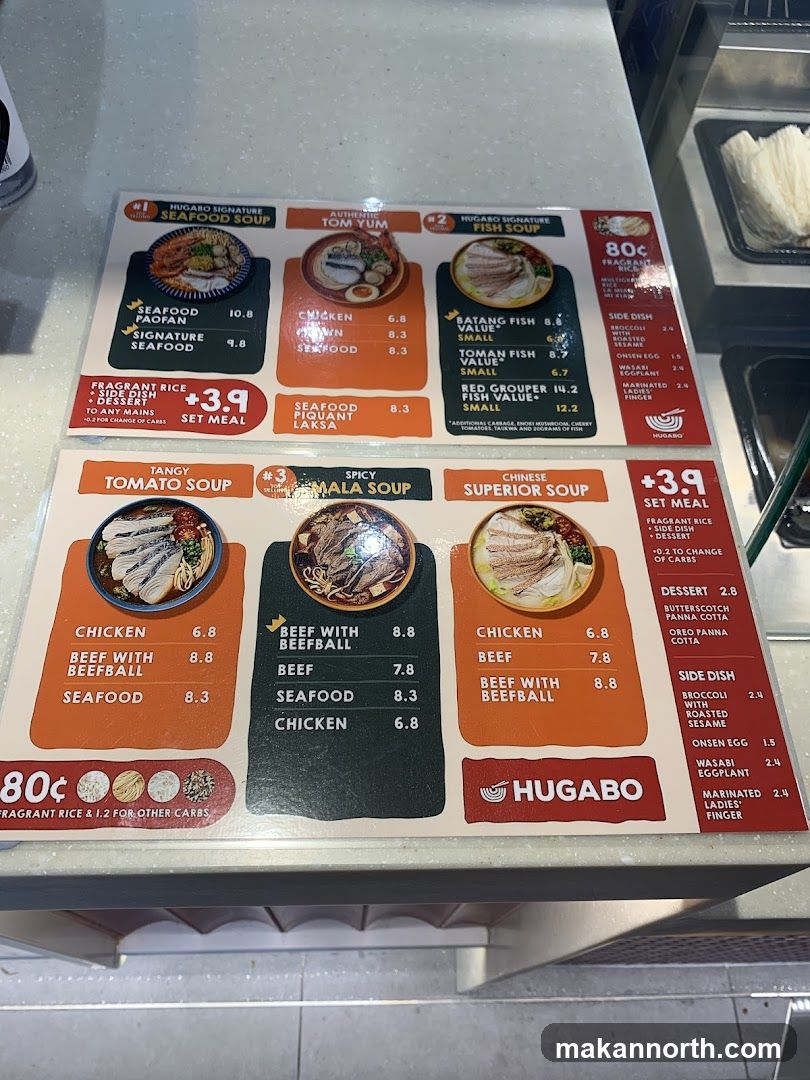 Hugabo Menu