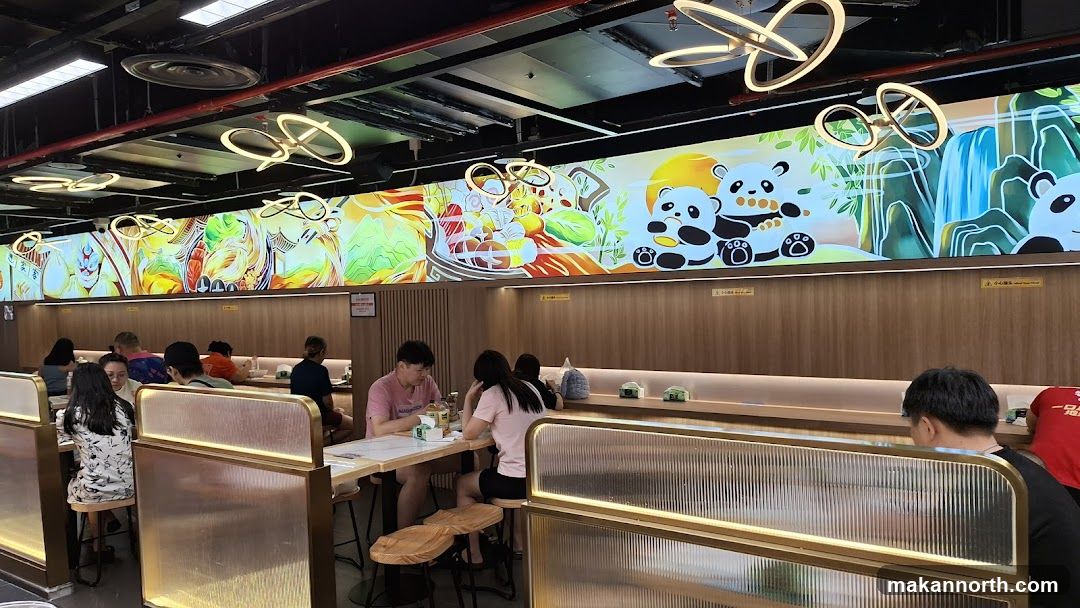Restaurant Interior with Panda Mural