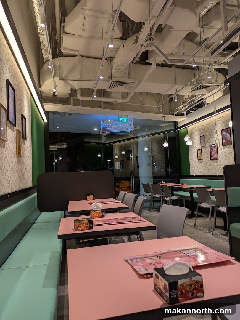 Restaurant Interior with Pink Tables