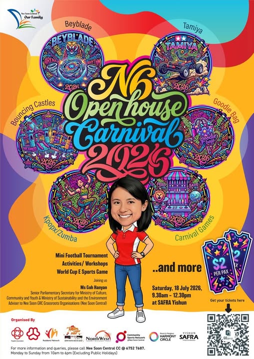 N6 Open House & Carnival 2026 at SAFRA Yishun: A $2 Saturday Morning of Tamiya, Beyblade and Bouncing Castles