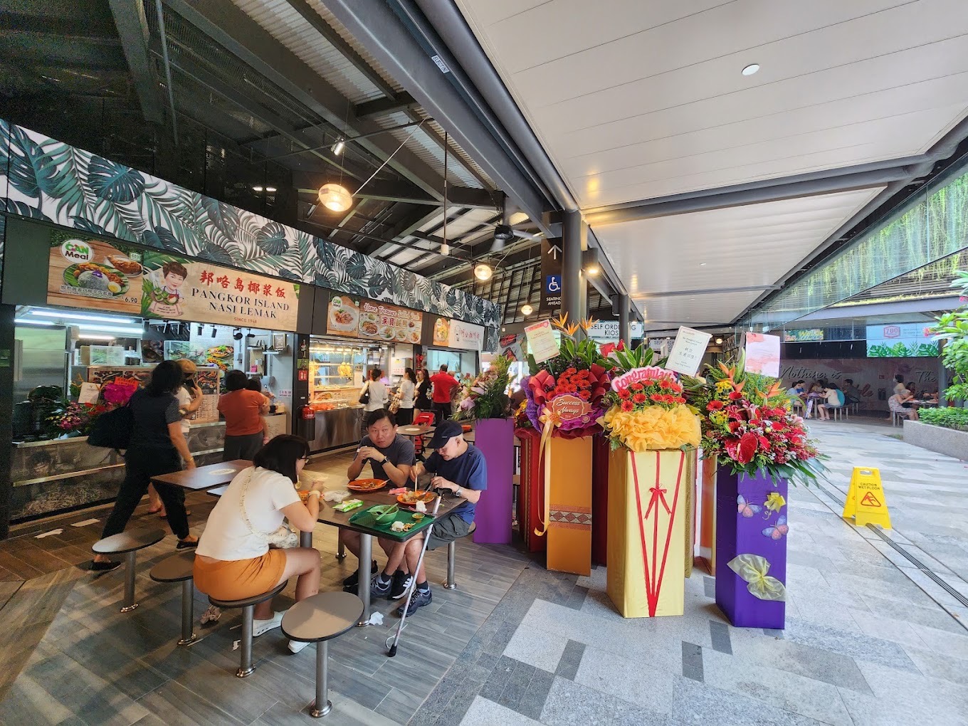 Pangkor Island Nasi Lemak stall row at Bukit Canberra Hawker Centre