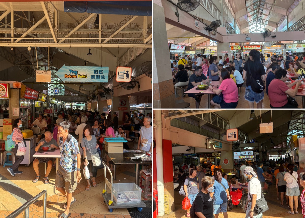 Saturday morning crowd at Chong Pang Market and Food Centre on Yishun Ring Road