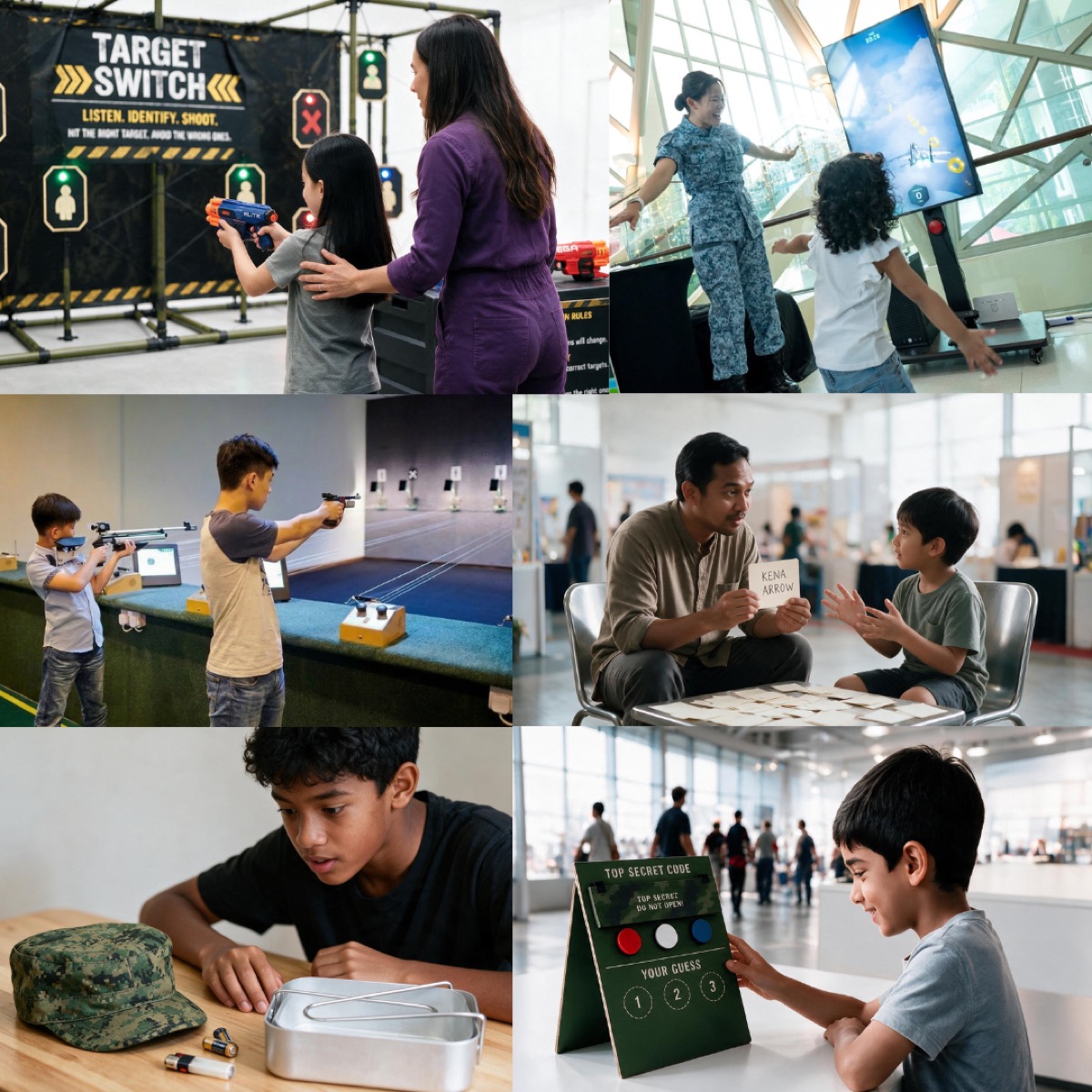 SAFRA Open House 2026 defence-inspired Stamp Quest activities including laser shooting and field pack challenges